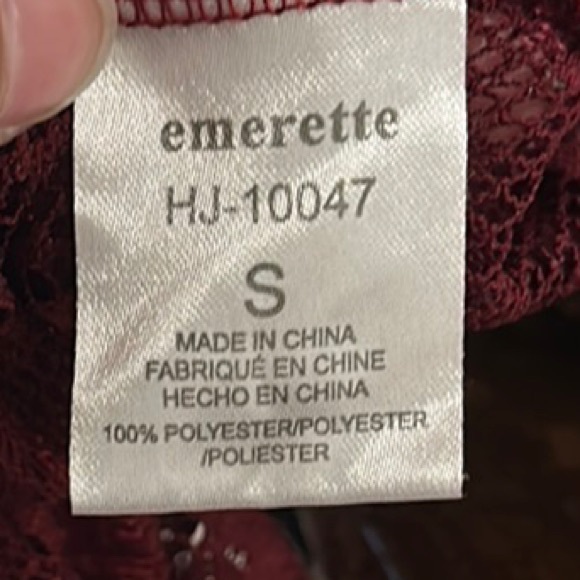 Burgundy Lace Fringe Kimono - Picture 3 of 3